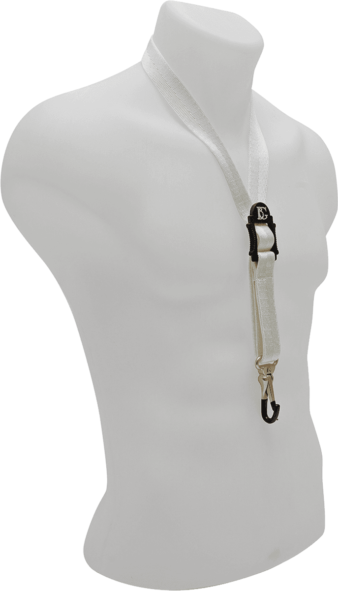 Strap standard blanc for sax - metal snap hook