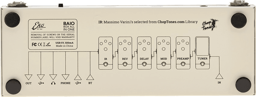 Mini multi-effect battery pedal with IRs