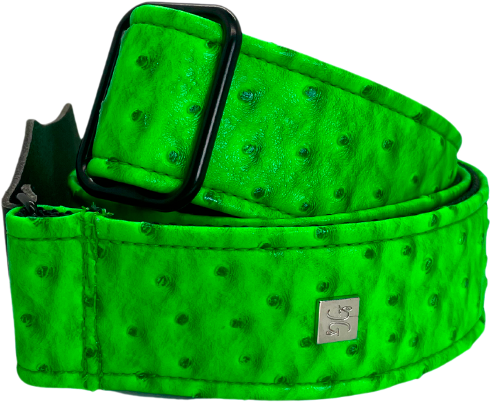 Ostrich Neon Green 2” Guitar Strap