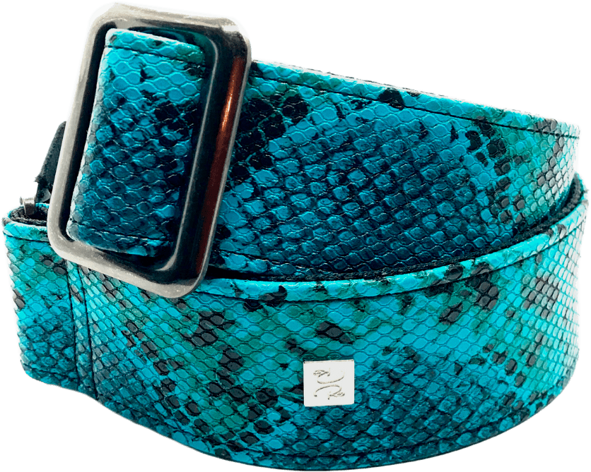 Turquoise Python 2” Guitar Strap