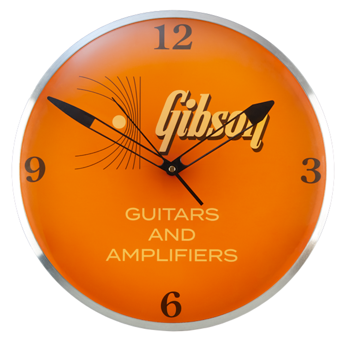 Gibson Vintage Lighted Wall Clock, Kalamazoo Orange Algam Nordic