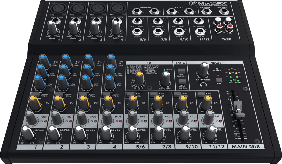 12-Channel Compact Mixer with Effects