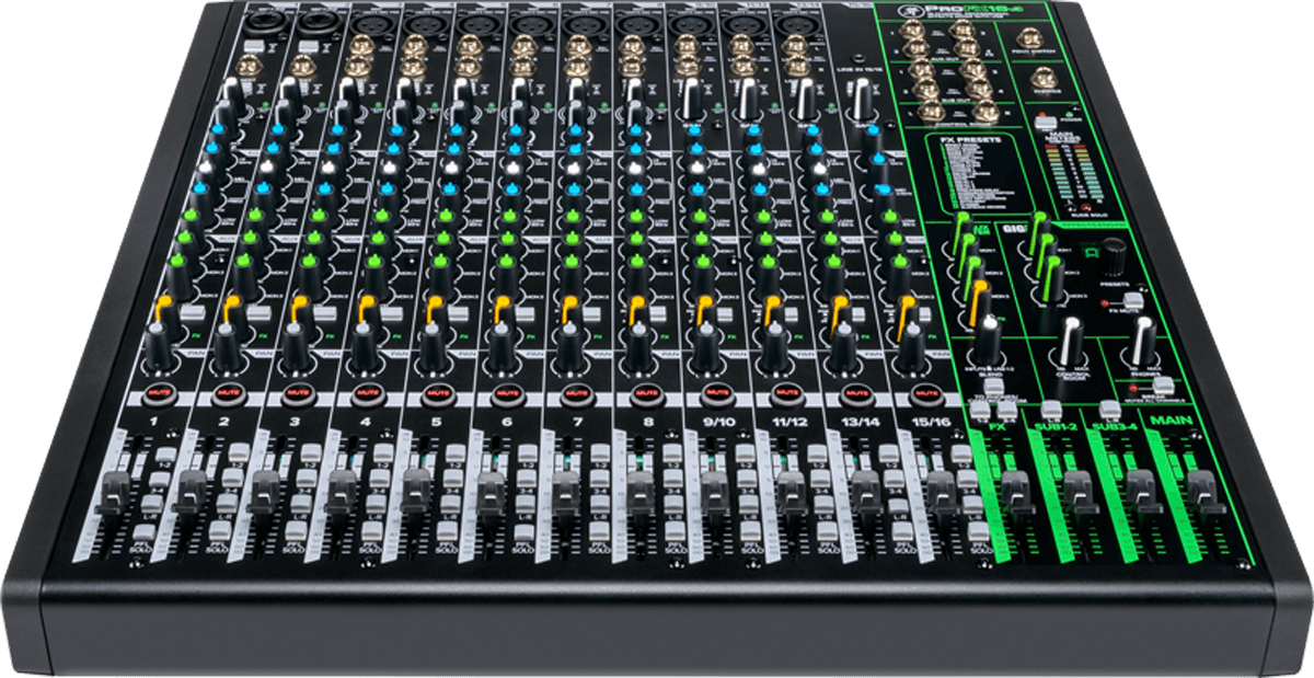 16-Channel Professional Analog Mixer with USB