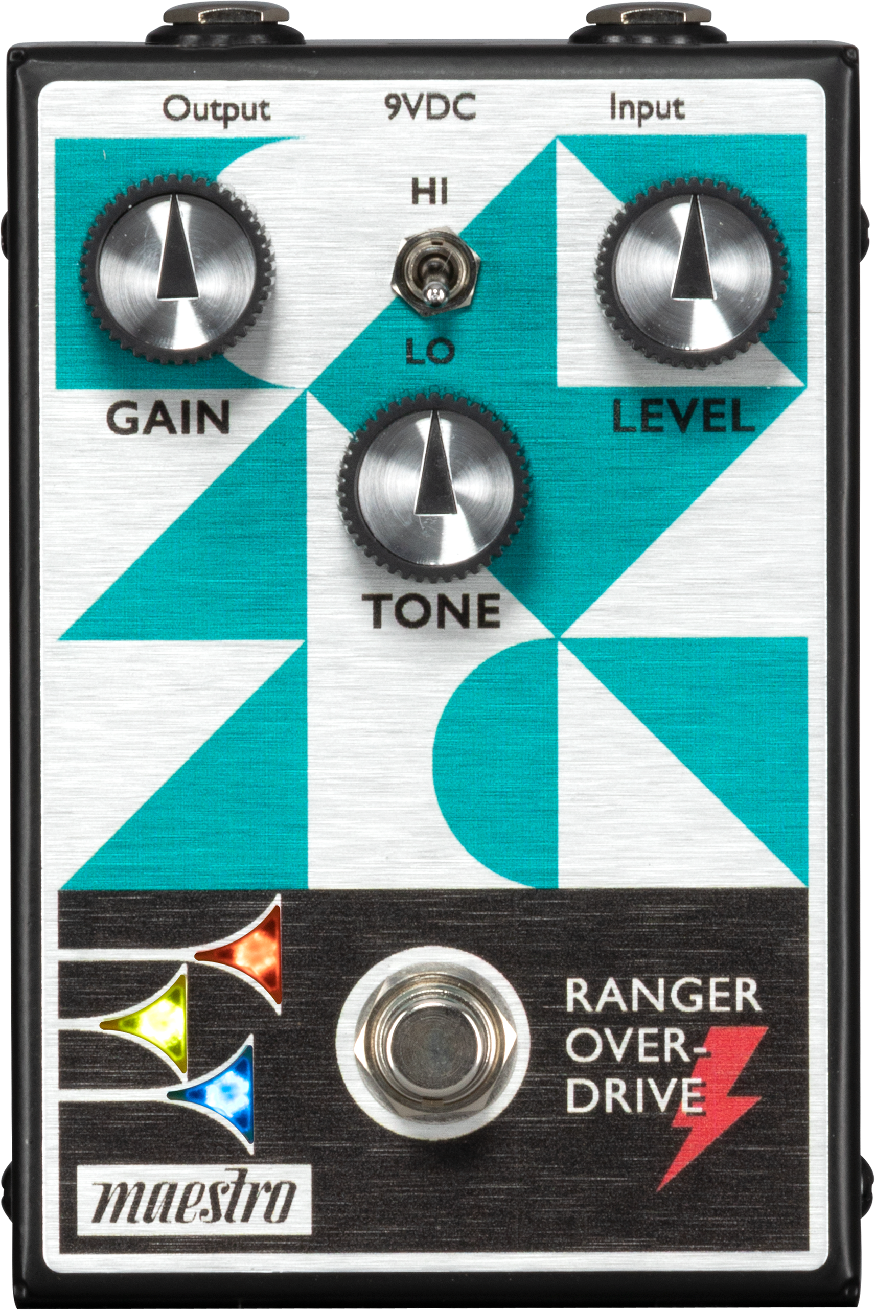 Overdrive pedal with toggle switch for clean or dirty